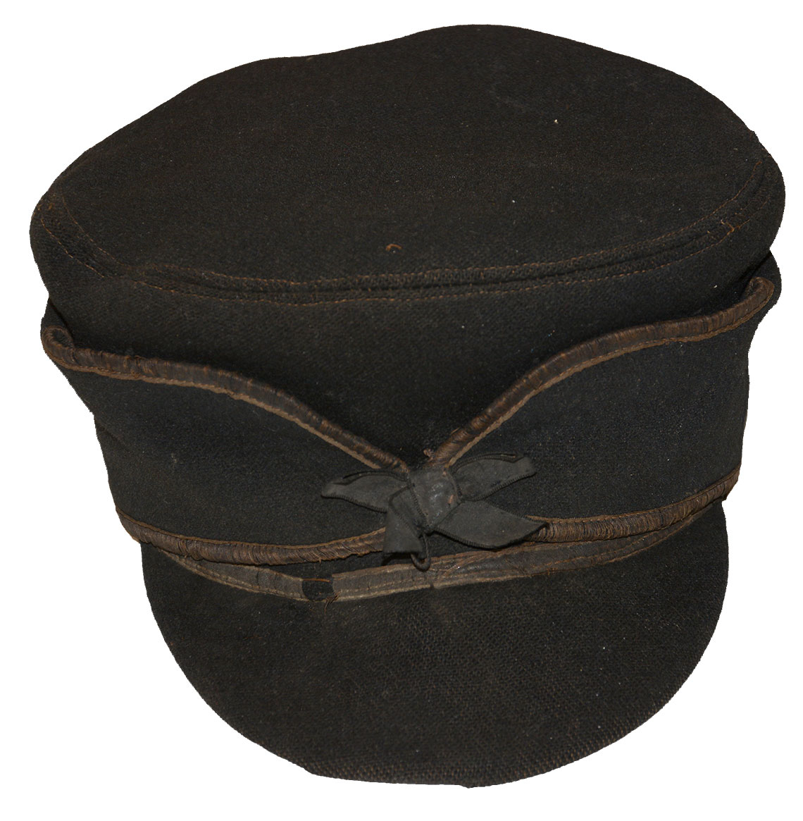 BLACK WOOLEN CAP ATTRIBUTED TO A NORTH CAROLINA CONFEDERATE