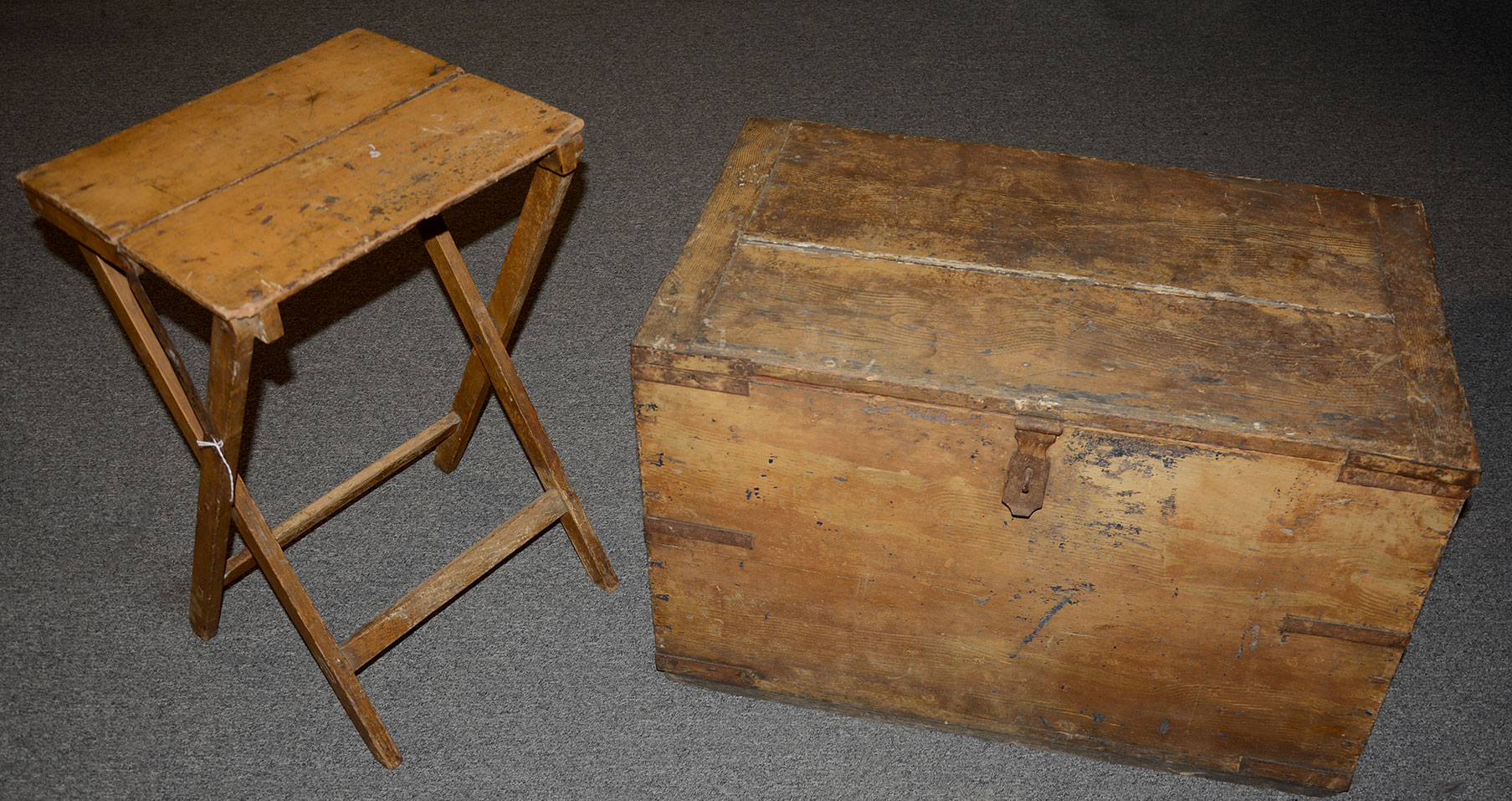 IRWIN PATENT OFFICER’S CAMP MESS CHEST AND STAND – DEC. 17, 1861, ST. LOUIS