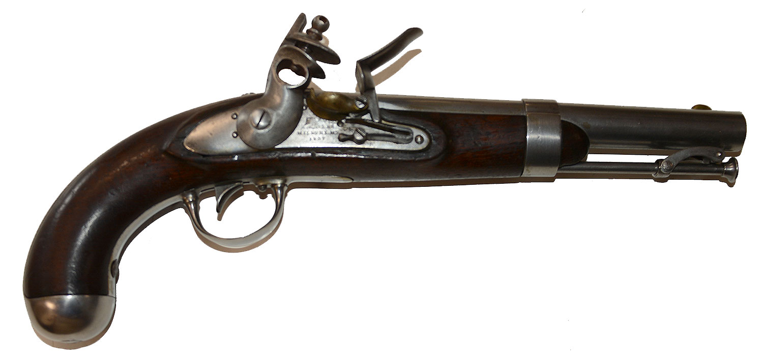 MODEL 1836 “A. WATERS” SINGLE-SHOT FLINTLOCK PISTOL DATED 1837