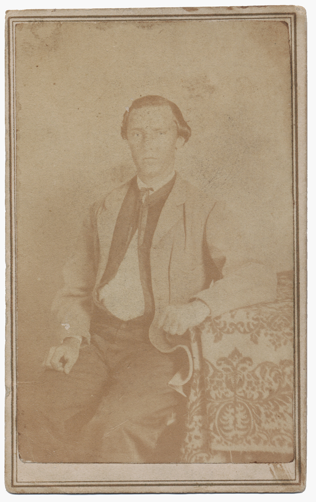 CDV OF POSSIBLE CONFEDERATE SOLDIER, MOBILE BACKMARK