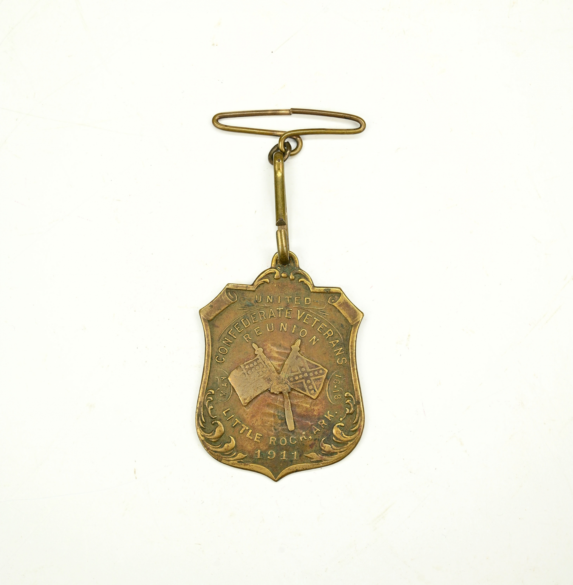 1911 UCV LITTLE ROCK CONFEDERATE REUNION WATCH FOB