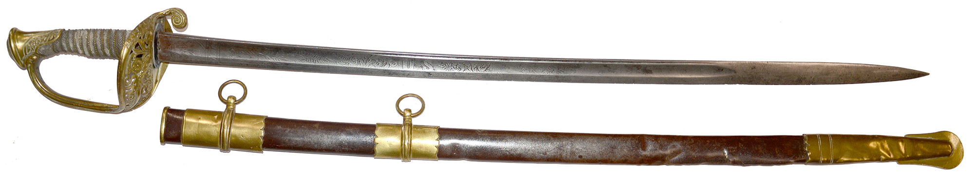FRENCH IMPORTED M1850 OFFICER’S STAFF & FIELD SWORD WITH SCABBARD
