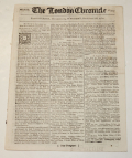 CHRISTMAS 1780 ISSUE OF “THE LONDON CHRONICLE” WITH REPORT FROM PENOBSCOT (CASTINE, MAINE)