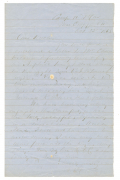 CIVIL WAR AUTOGRAPH LETTER SIGNED — CONFEDERATE CAVALRY SOLDIER, CULPEPER COURT HOUSE