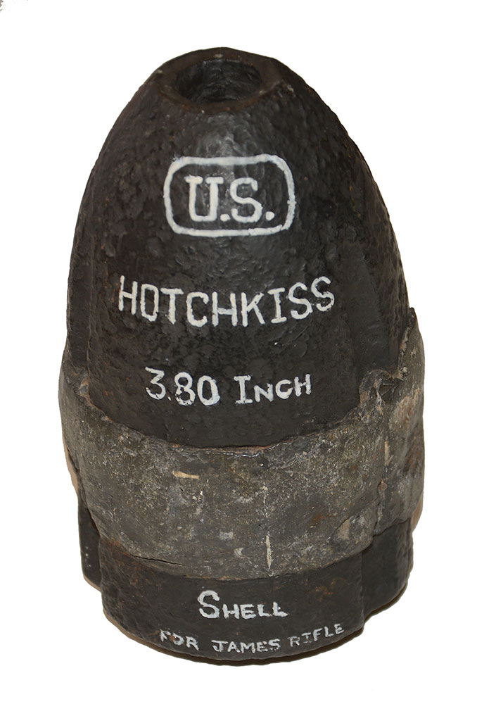 3.8-INCH HOTCHKISS SHELL FOR JAMES RIFLE FROM CHANCELLORSVILLE