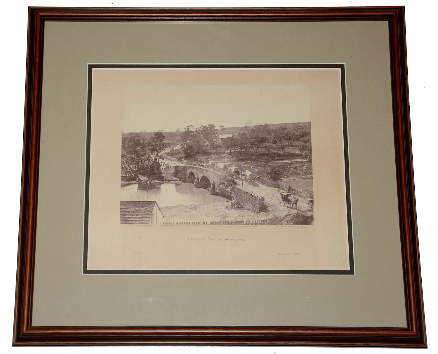 GARDNER'S PHOTOGRAPHIC SKETCH BOOK OF THE WAR — ORIGINAL ALBUMEN PRINT: “Antietam Bridge, Maryland