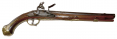 AN EIGHTEENTH-CENTURY FLINT LOCK HORSEMAN'S PISTOL