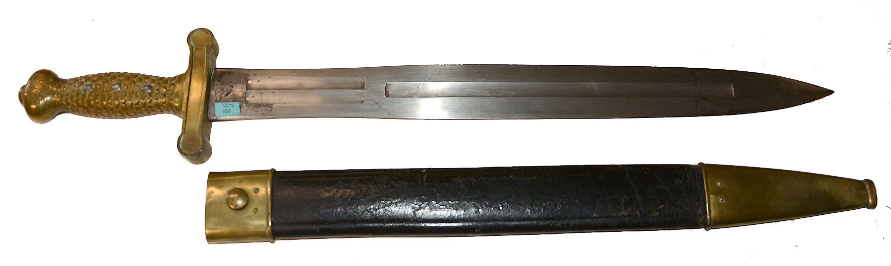 MODEL 1832 PATTERN SHORT SWORD AND SCABBARD-1834 DATED-WITH HUSE HILT