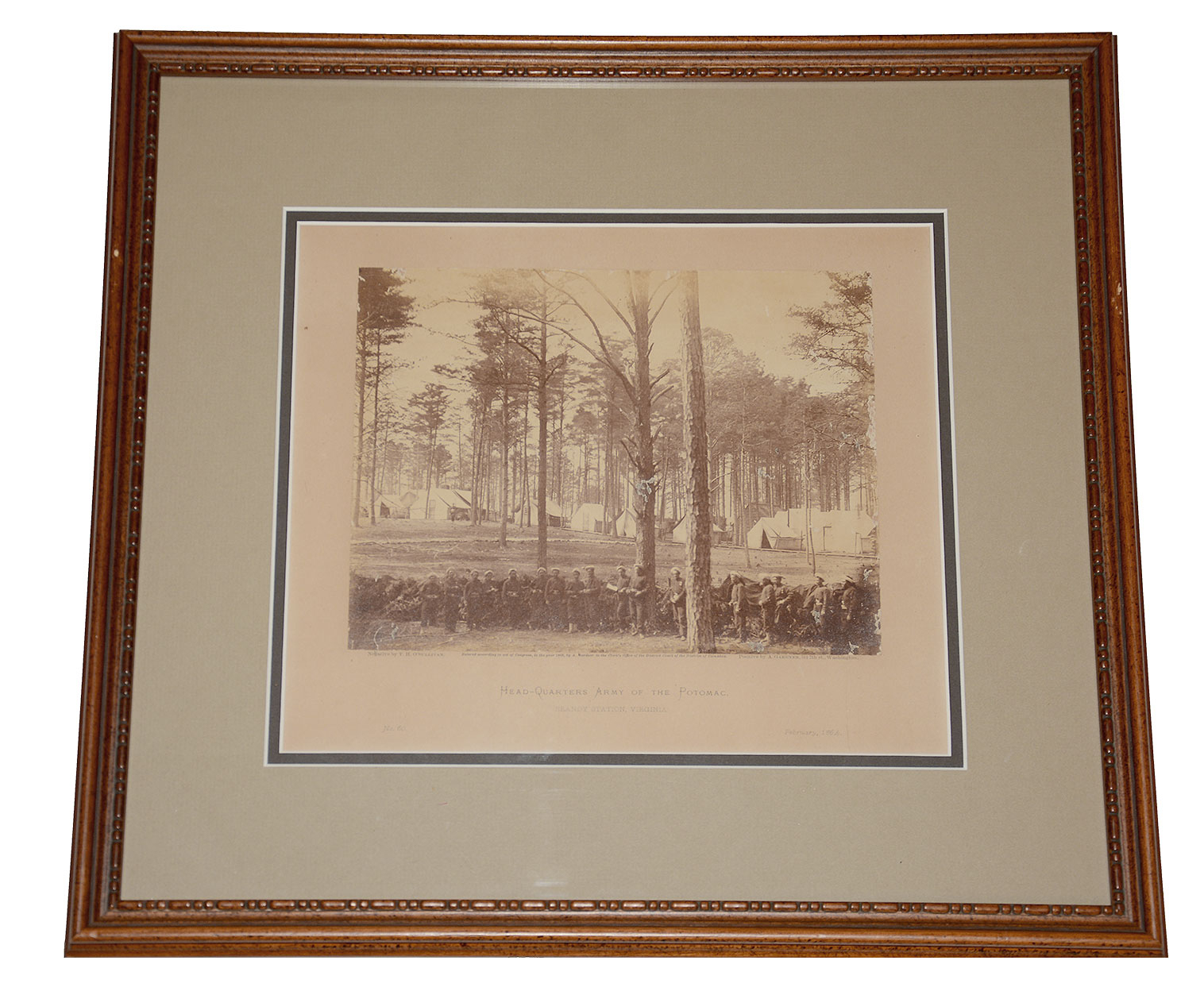 GARDNER'S PHOTOGRAPHIC SKETCH BOOK OF THE WAR, VOLUME II — ORIGINAL ALBUMEN PRINT: “Head-Quarters Army of the Potomac, Brandy Station, Virginia