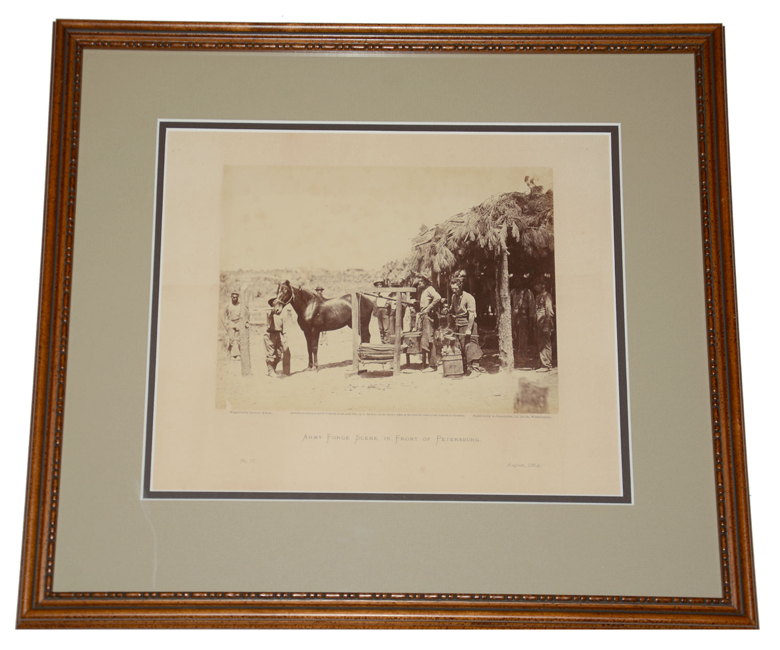 GARDNER'S PHOTOGRAPHIC SKETCH BOOK OF THE WAR, VOLUME II — ORIGINAL ALBUMEN PRINT: “Army Forge Scene, in Front of Petersburg