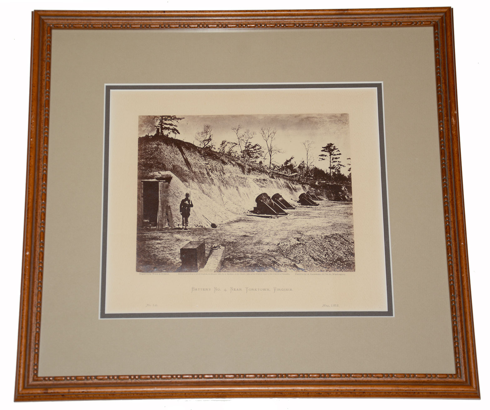 GARDNER'S PHOTOGRAPHIC SKETCH BOOK OF THE WAR — ORIGINAL ALBUMEN PRINT: “Battery No. 4, Near Yorktown, Virginia