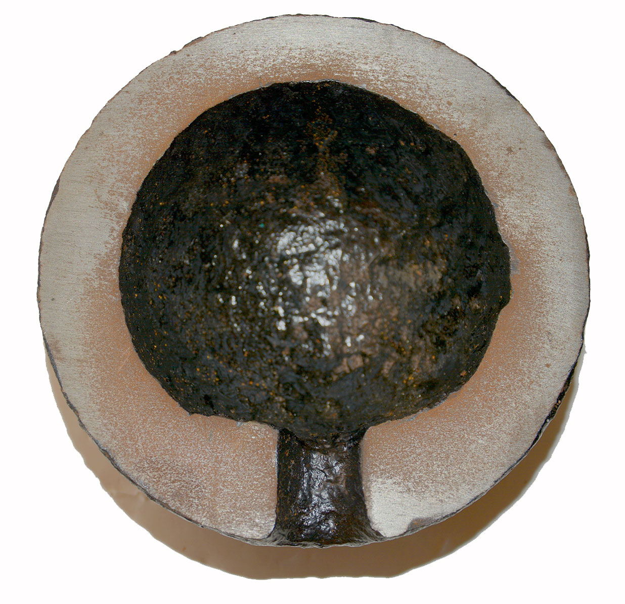 24-POUNDER COEHORN MORTAR SECTIONED SHELL