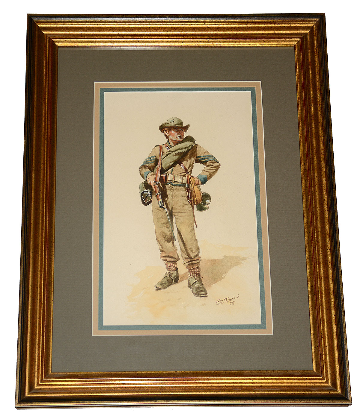 ORIGINAL WATERCOLOR AND GOUACHE PAINTING BY DON TROIANI – CONFEDERATE INFANTRY SERGEANT