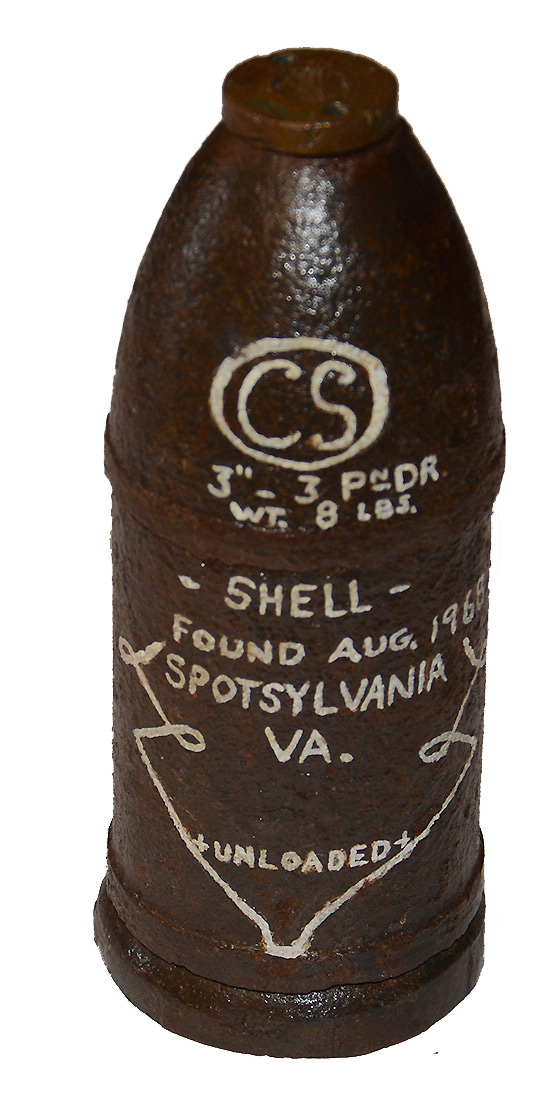 3-INCH VIRGINIA PATTERN BOURRELATED READ SHELL FROM SPOTSYLVANIA