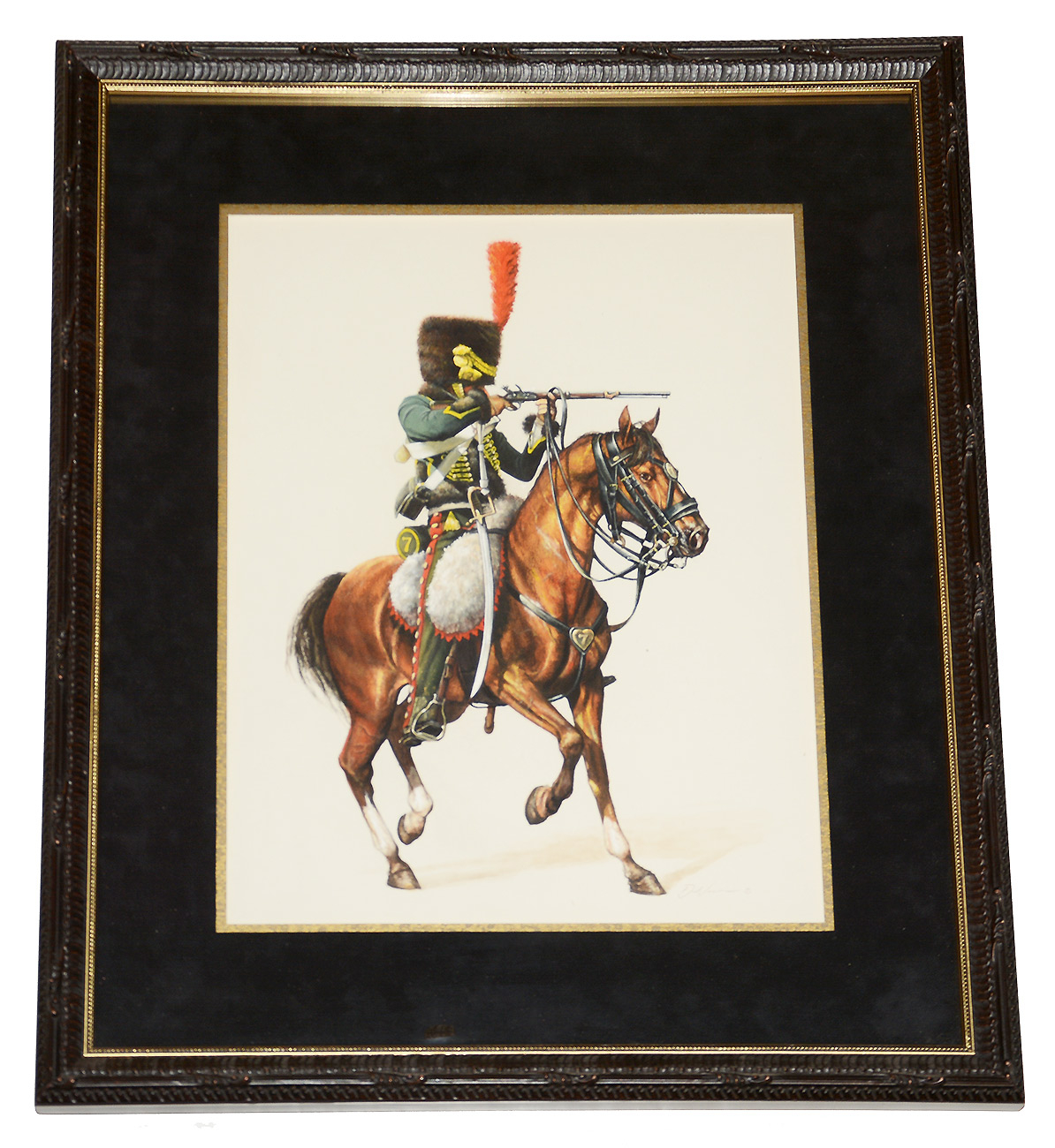 ORIGINAL WATERCOLOR BY DAN VANCE – FRENCH HUSSAR, 7TH REGIMENT
