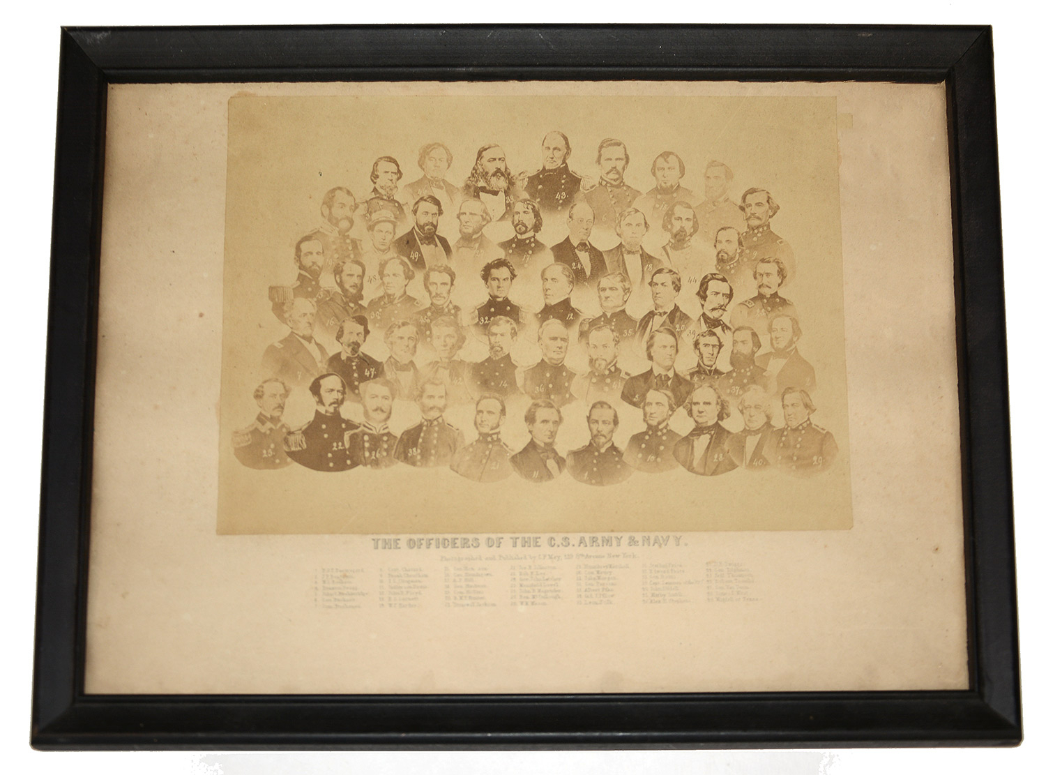 FRAMED COMPOSITE PHOTOGRAPH – OFFICERS OF THE C.S. ARMY & NAVY