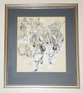ORIGINAL PEN & INK ILLUSTRATION - 5TH NEW YORK VOLUNTEERS (DURYEA’S ZOUAVES) ON THE MARCH, BY GEORGE WOODBRIDGE 