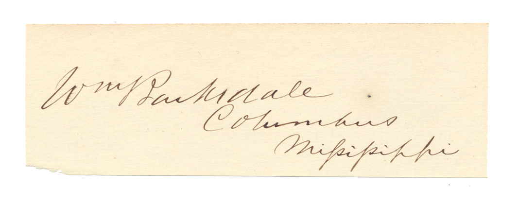 CLIPPED SIGNATURE – WILLIAM BARKSDALE, CONFEDERATE BRIGADIER GENERAL; KILLED AT GETTYSBURG