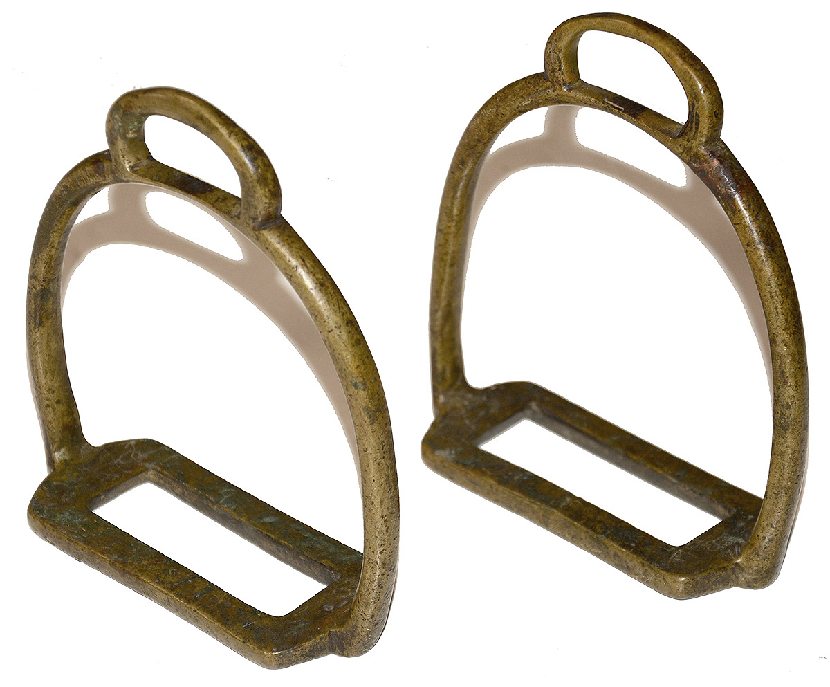 PAIR OF HEAVY BRASS STIRRUPS