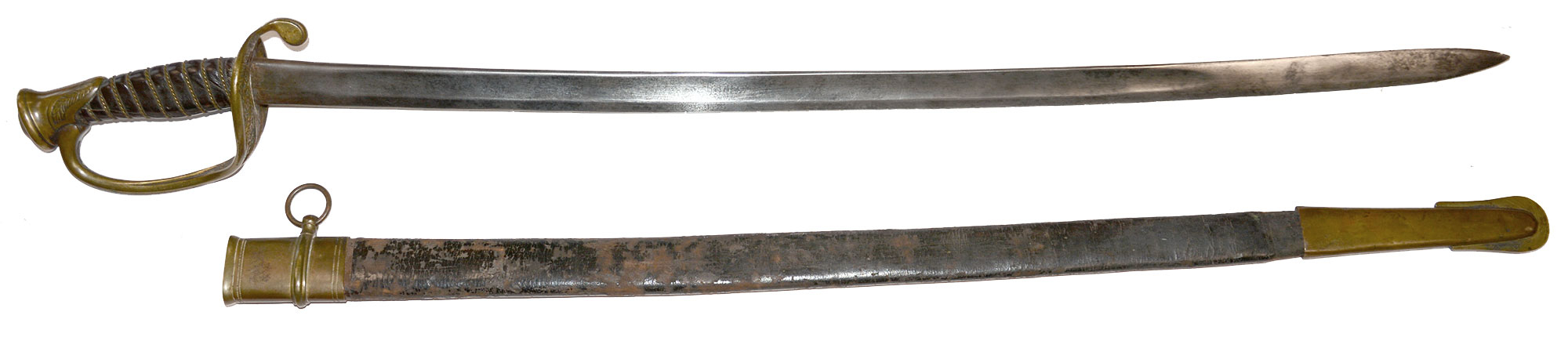 CONFEDERATE OFFICER'S SWORD MADE BY LOUIS BISSONET; THE OWNER OVERSAW THE FIRING OF THE FIRST SHOT OF THE CIVIL WAR