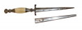 MID-19TH CENTURY FINE COIN SILVER–MOUNTED BONE-HANDLED DIRK WITH ENGRAVED SILVER SCABBARD 