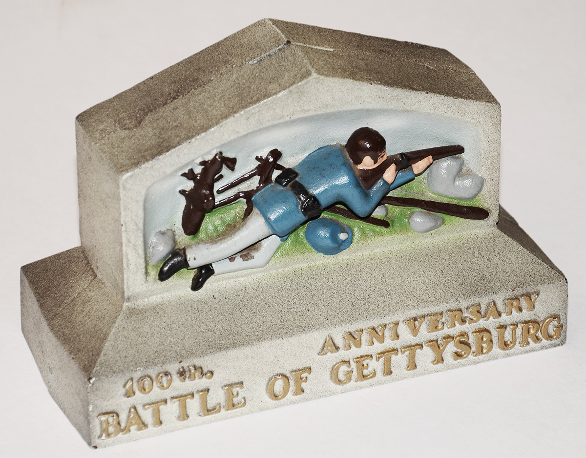 100TH ANNIVERSARY OF THE BATTLE OF GETTYSBURG COMMEMORATIVE CAST IRON STILL BANK