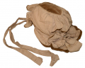 C1865-1870 TAN RIBBED SILK & BROWN VELVETEEN BONNET