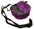 1890S HAT OF RICH PURPLE SILK VELVET, BLACK SILK TAFFETA & SEQUINS