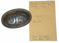VERY NICE W.H. SMITH MARKED CARTRIDGE BOX PLATE FOUND AT HARPERS FERRY BY SYD KERKSIS MAY 1962 