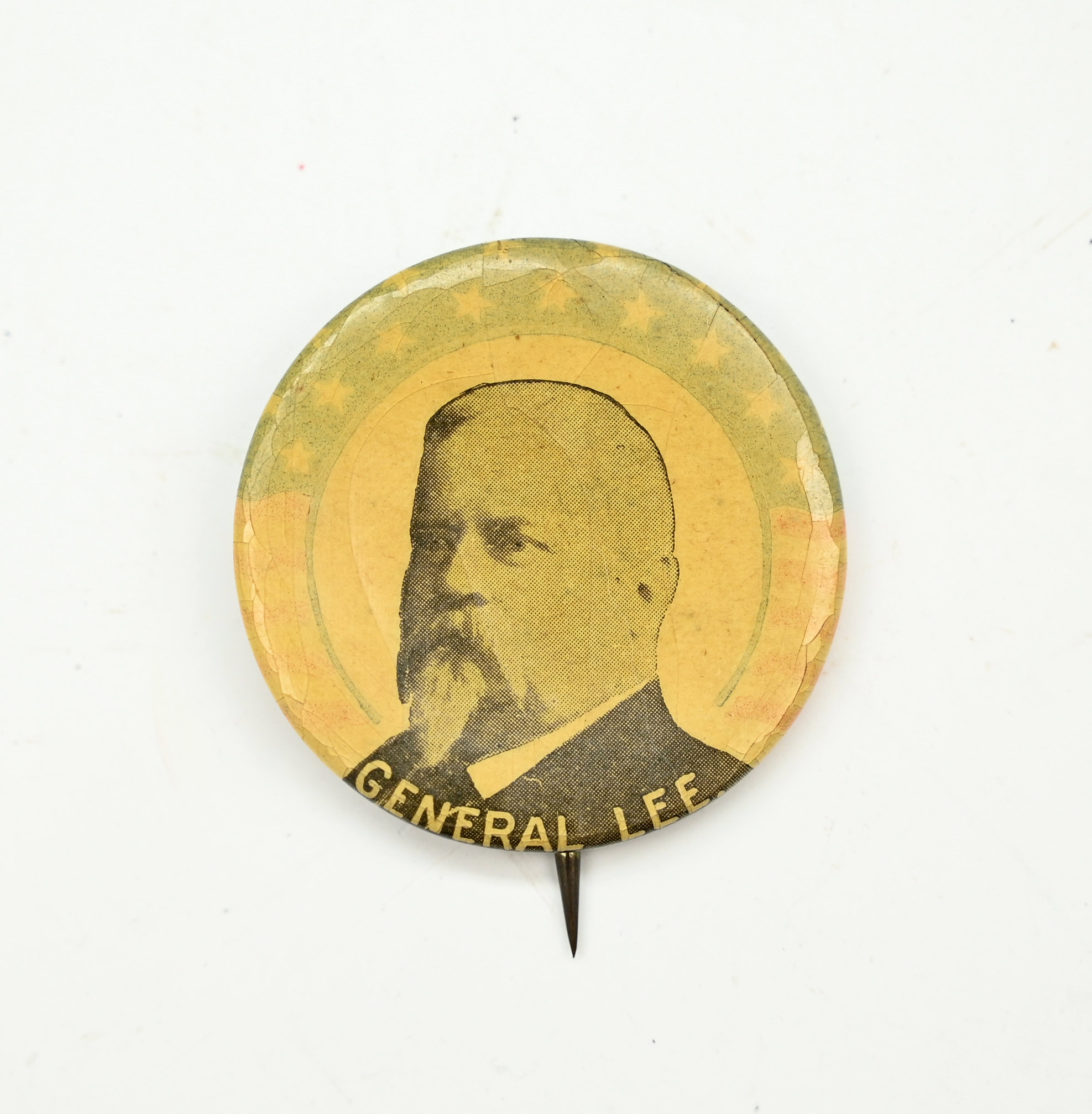 1890s CELLULOID PIN PICTURING GENERAL FITZHUGH LEE