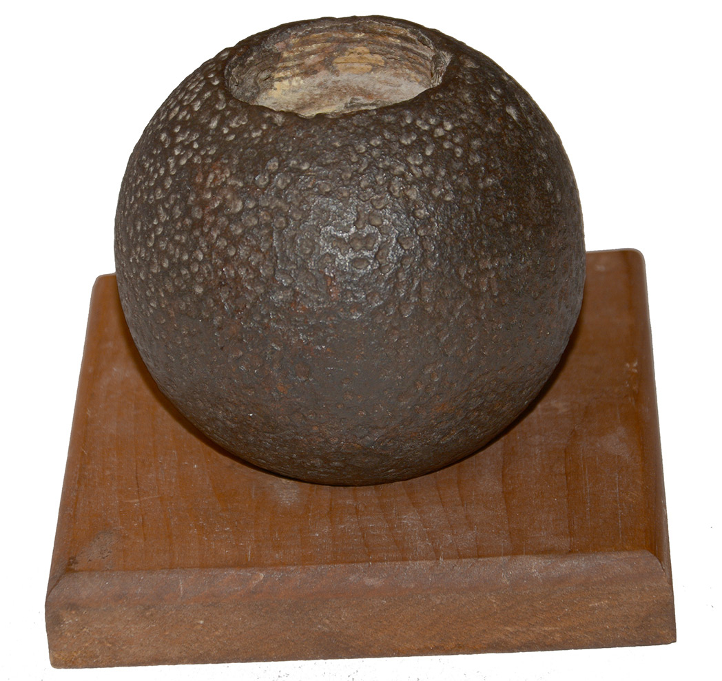 SCARCE CONFEDERATE 6-POUNDER BORMAN CANNON BALL FROM GETTYSBURG