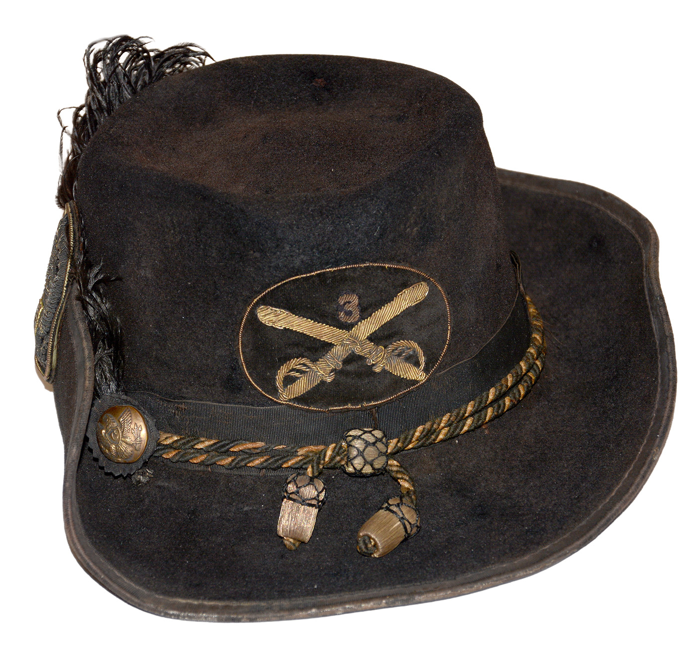 SPECTACULAR IDENTIFIED CAVALRY OFFICER'S SLOUCH HAT – GEORGE W. STARR, 3RD WEST VIRGINIA CAVALRY