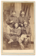 EXCELLENT CDV OF FOUR ARTILLERY OFFICERS, 30TH NY BATTERY (LOST GUN TO VMI CADETS)