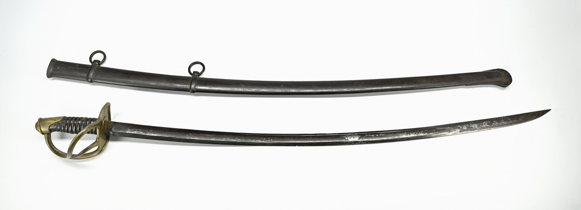 K & C MARKED IMPORT CAVALRY SABER AND SCABBARD