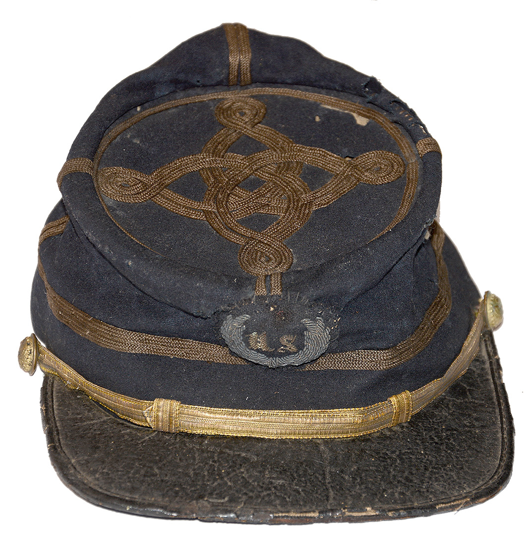 A GREAT LOOKING IDENTIFIED UNION STAFF OFFICER'S KEPI – CAPT. S. C. JUDSON, 106TH NY, AAG STAFF OF GEN. WM. H. MORRIS; POW AT THE WILDERNESS