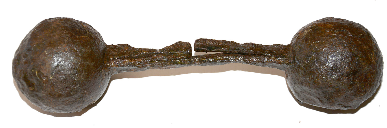  REVOLUTIONARY WAR / WAR OF 1812 IRON BAR SHOT  (c. 1775-1815)