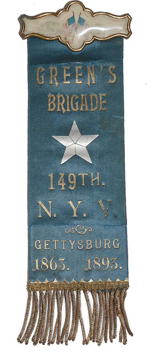 1893 REUNION RIBBON – GREENE’S BRIGADE, 149TH NEW YORK VOLUNTEERS, GETTYSBURG