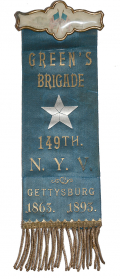 1893 REUNION RIBBON – GREENE’S BRIGADE, 149TH NEW YORK VOLUNTEERS, GETTYSBURG