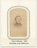 CDV PHOTO OF HENRY C. JOHNSON, 139TH PA, KIA IN THE WILDERNESS