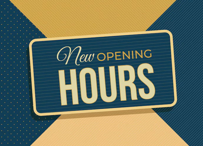 NEW SHOP HOURS EFFECTIVE JULY 13, 2026