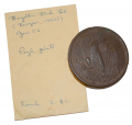 ROUND EAGLE CARTRIDGE BOX SHOULDER BELT PLATE FROM THE BATTLE OF BOYDTON PLANK ROAD AT PETERSBURG OCTOBER 27, 1864, EX-KERKSIS
