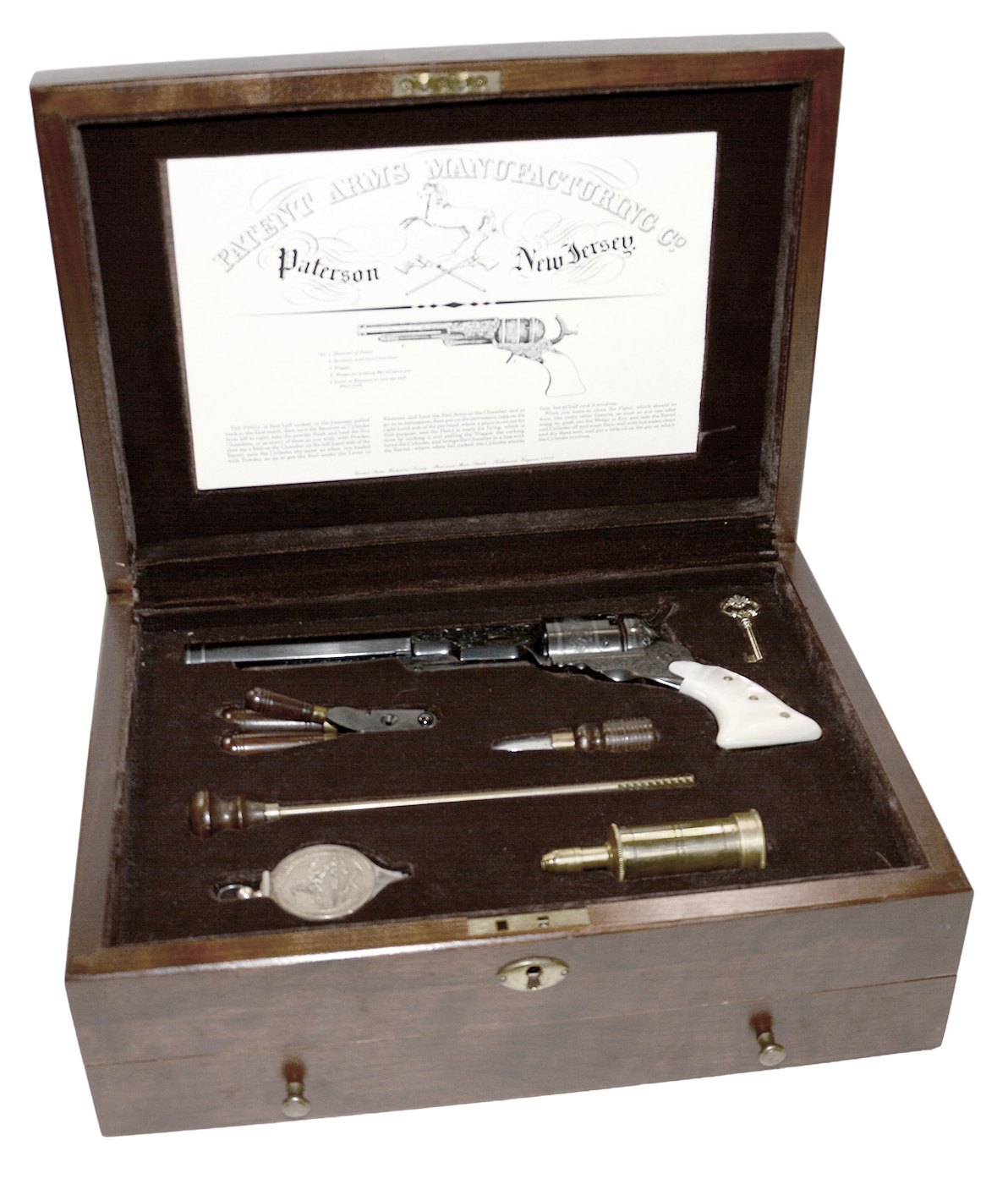 CASED REPRODUCTION COLT TEXAS PATERSON REVOLVER — UNITED STATES HISTORICAL SOCIETY, SERIAL NO. 31