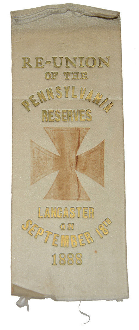VERY RARE 1888 PA RESERVES REUNION RIBBON 