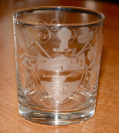 SMALL ENGRAVED TUMBLER WITH FARMER’S ARMS AND “SPEED THE PLOUGH”
