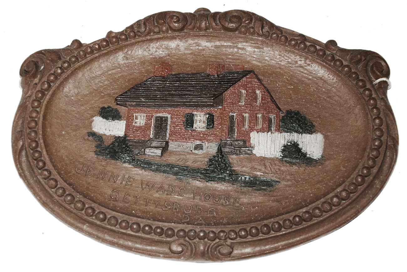 CIRCA 1910 JENNIE WADE HOUSE OVAL SOUVENIR PLAQUE