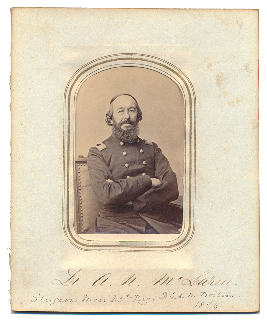 CDV OF LT. COLONEL ADAM NEILL MCLAREN – SURGEON, LT. COL. US ARMY MEDICAL STAFF FROM MARCH 2, 1832 – AUGUST 1, 1874