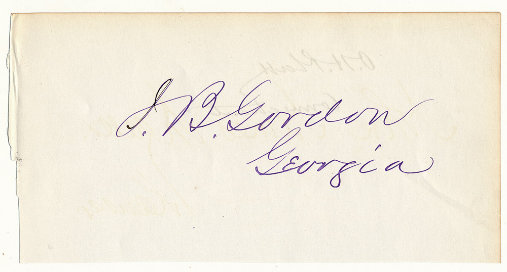 GENERAL JOHN B. GORDON CLIPPED AUTOGRAPH SIGNATURE