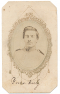 CDV OF PVT. JOHN WARD, 2ND KY. CAVALRY, POW