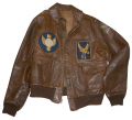ID’D WW2 LEATHER A-2 FLYING JACKET, 351ST BOMB GROUP – B-17 P.O.W.