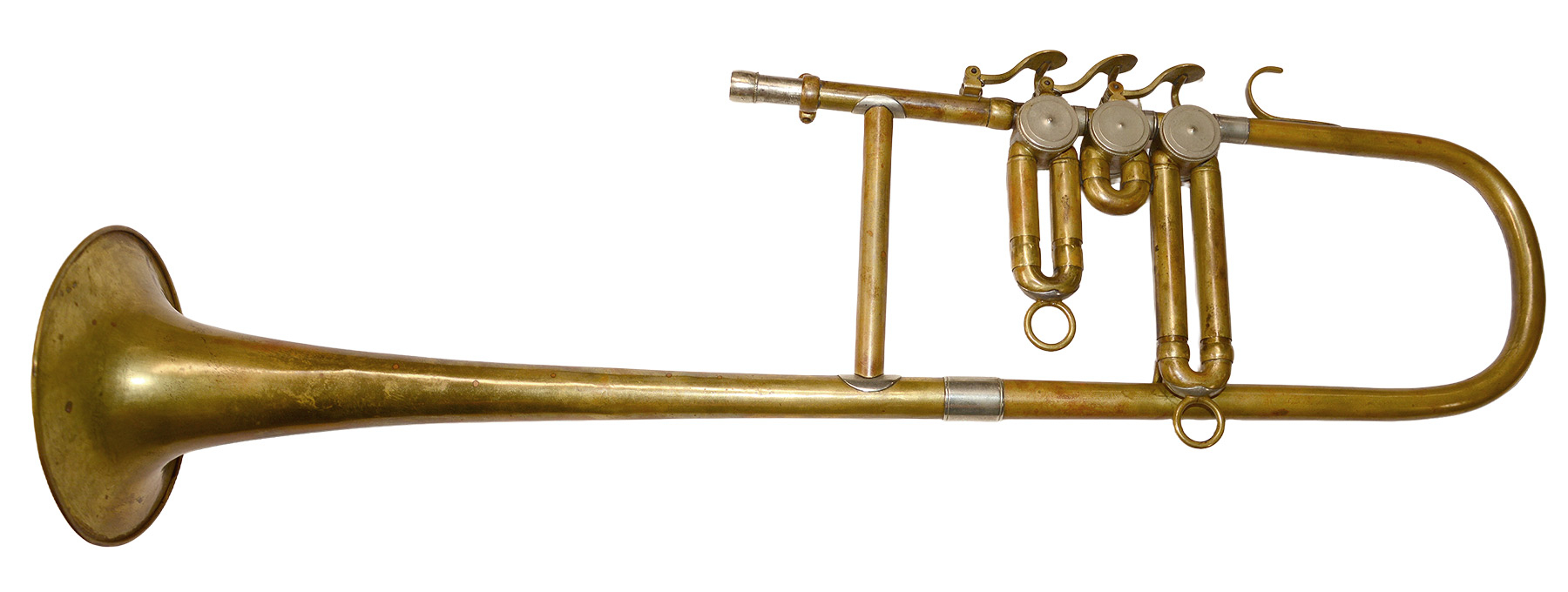 EUROPEAN ROTARY-VALVE FANFARE TRUMPET, CIRCA 1860